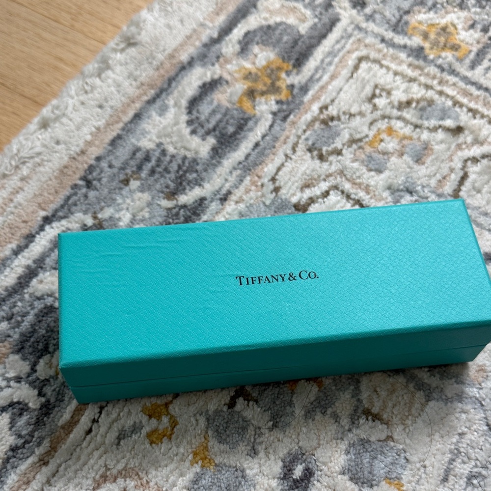 Tiffany & Co. Signature Blue Bracelet / spoon Box with Black Logo